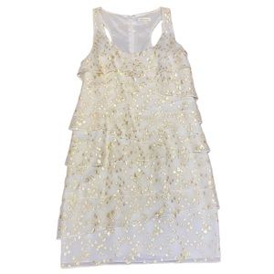SHOSHANNA Ruffled Gold detail Dress